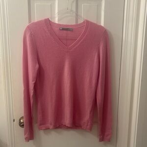 100% Cashmere Pink V-Neck Sweater
